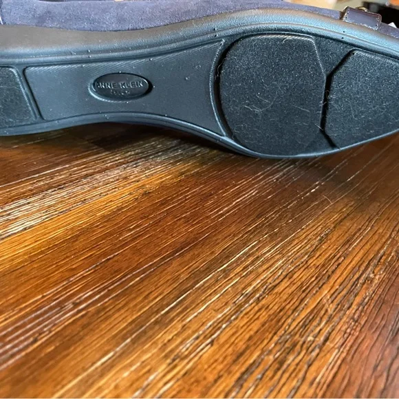 Anne Klein Navy Blue Flats with Silver Accent - Picture 4 of 9